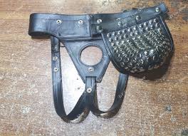 Handmade Lambskin Leather Spiked Bondage Jockstrap Thong Briefs Posing Gay Pouch