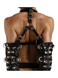 Premium Genuine Black Leather Hand Binder For Adult Play & Role Play