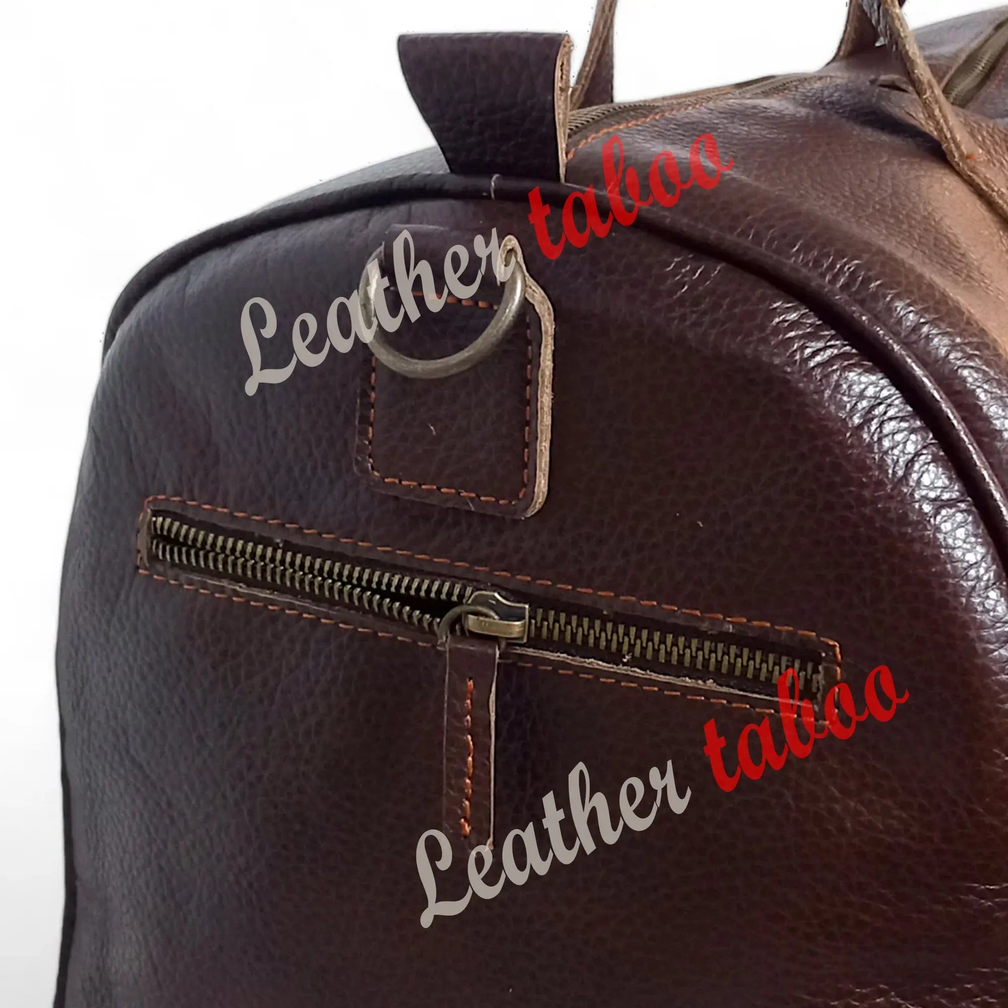 Pebble Grain Leather Weekender Bag - Leather taboo