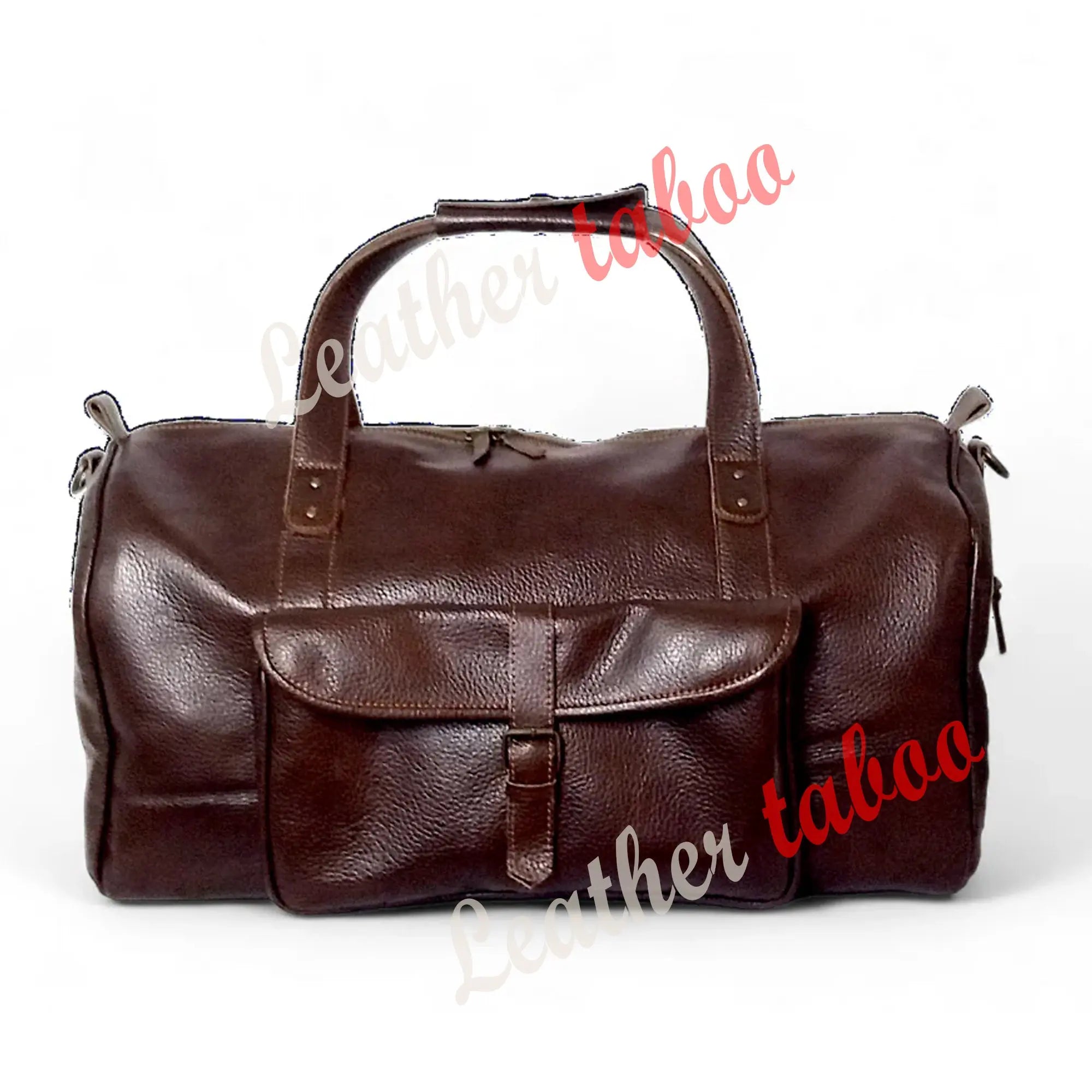 Pebble Grain Leather Weekender Bag - Leather taboo