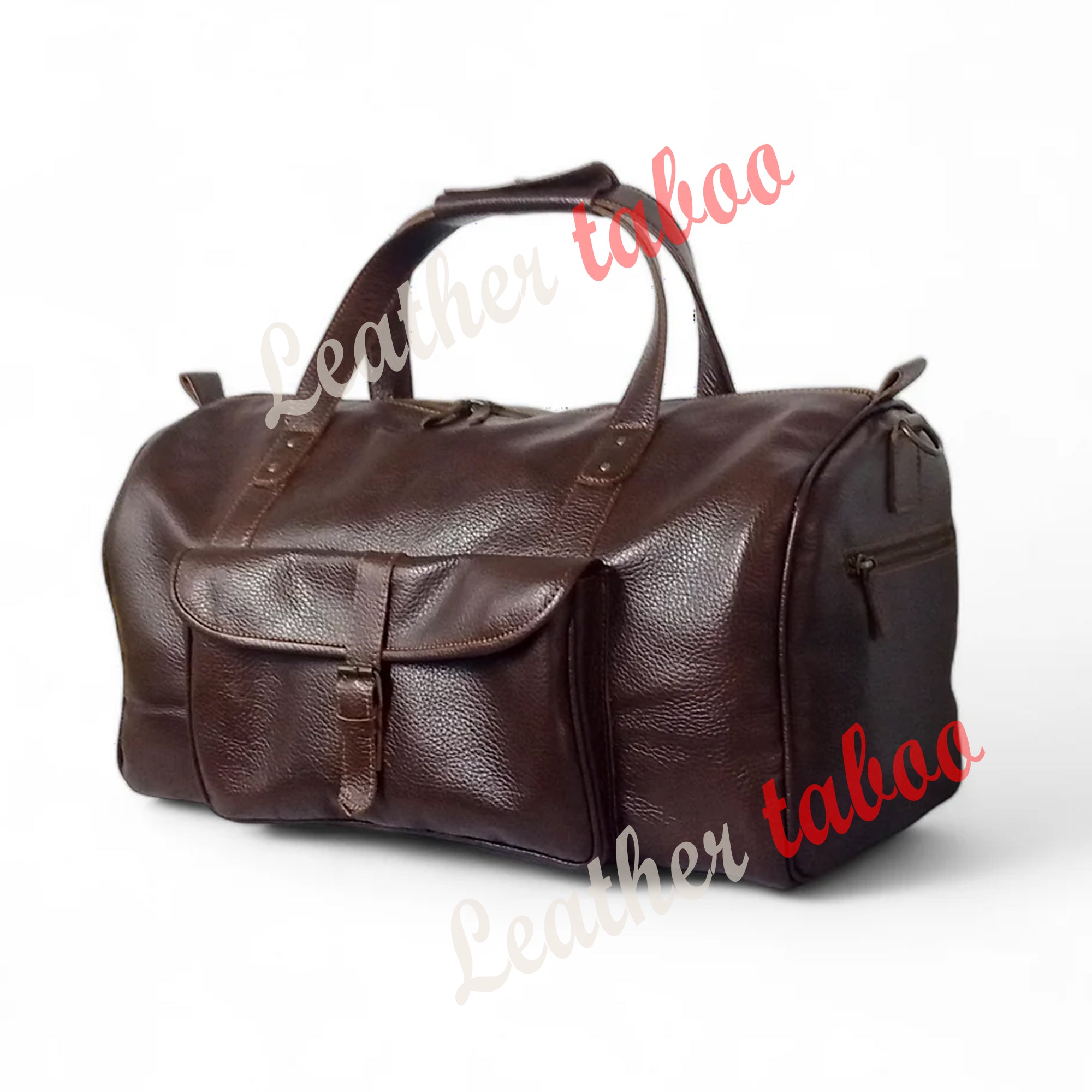 Pebble Grain Leather Weekender Bag