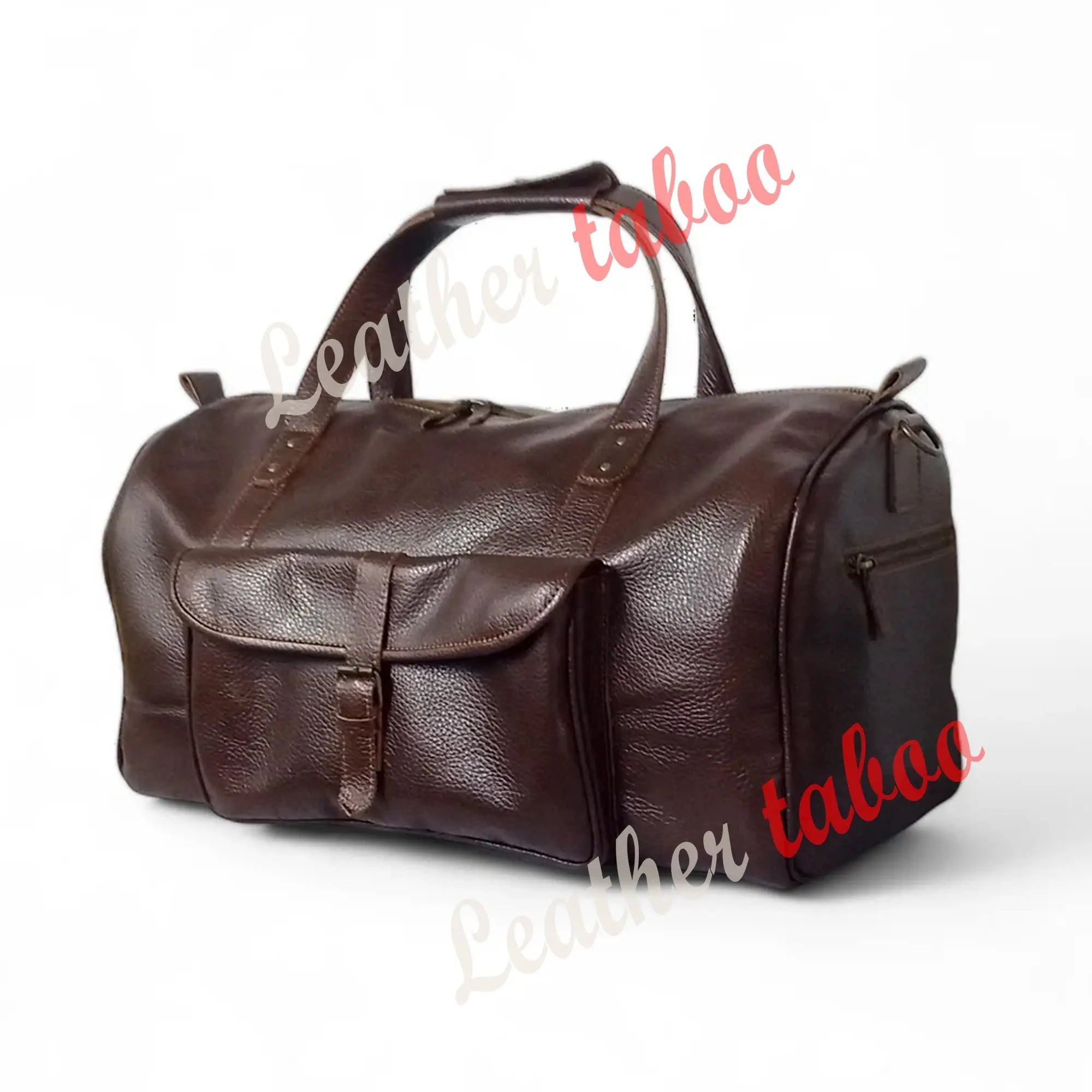 Pebble Grain Leather Weekender Bag - Leather taboo