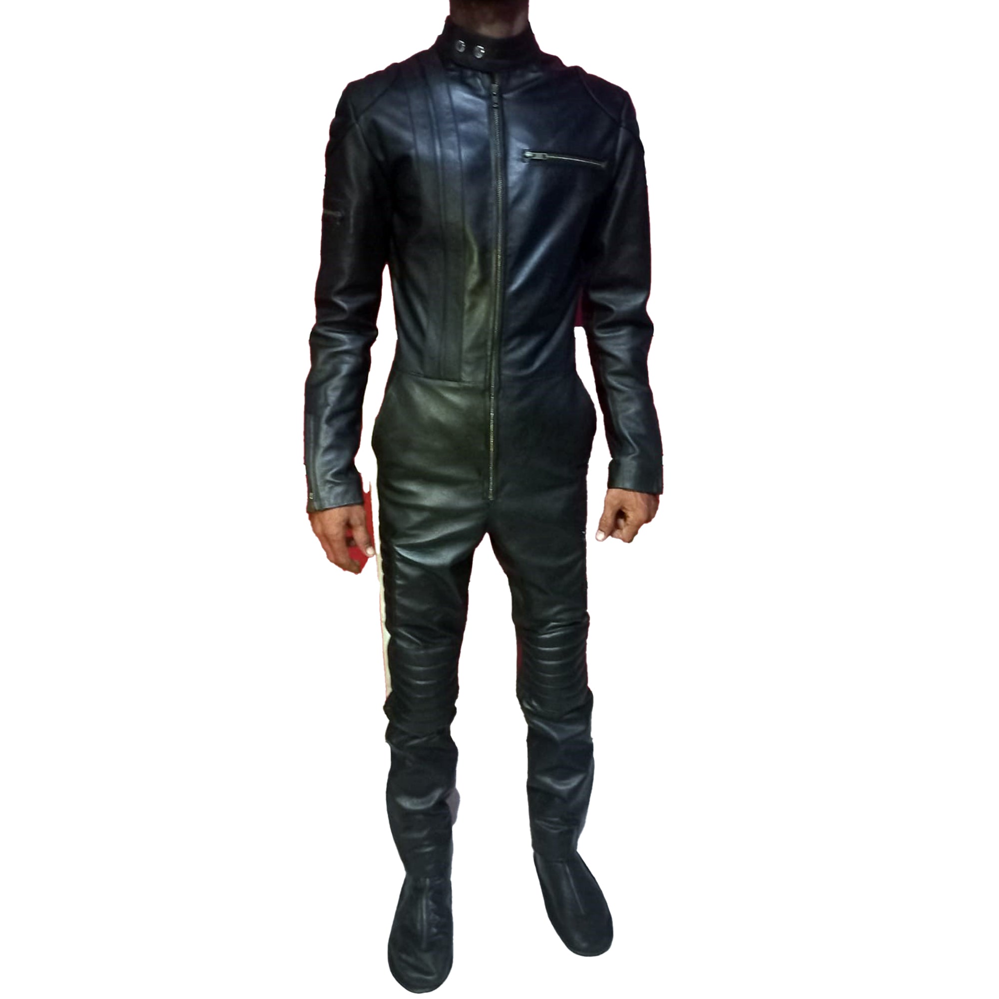 Mens real leather jumpsuit Black catsuit Casual leather bodysuit body fit dress Gift For Him leather man full body dress - Leather taboo