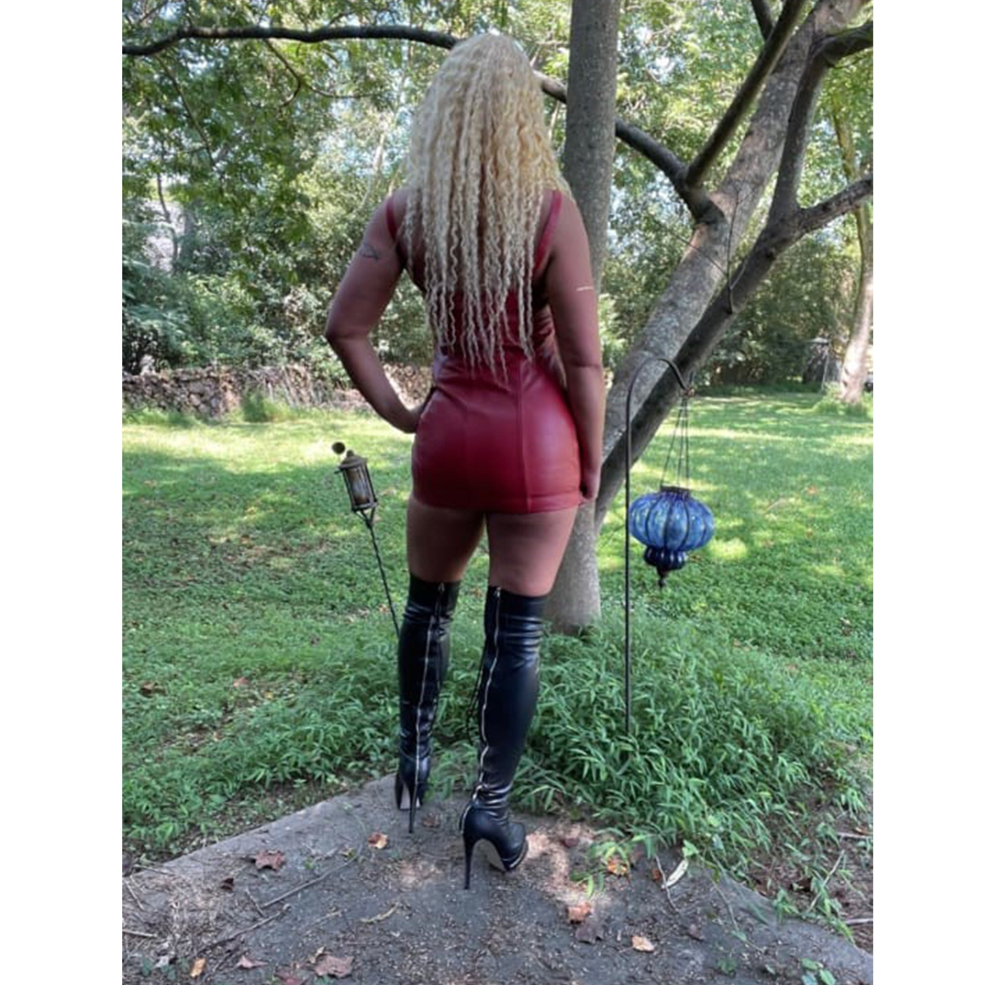 Red Sheep Leather Mini Dress – Handmade by LeatherTaboo.com - Leather taboo