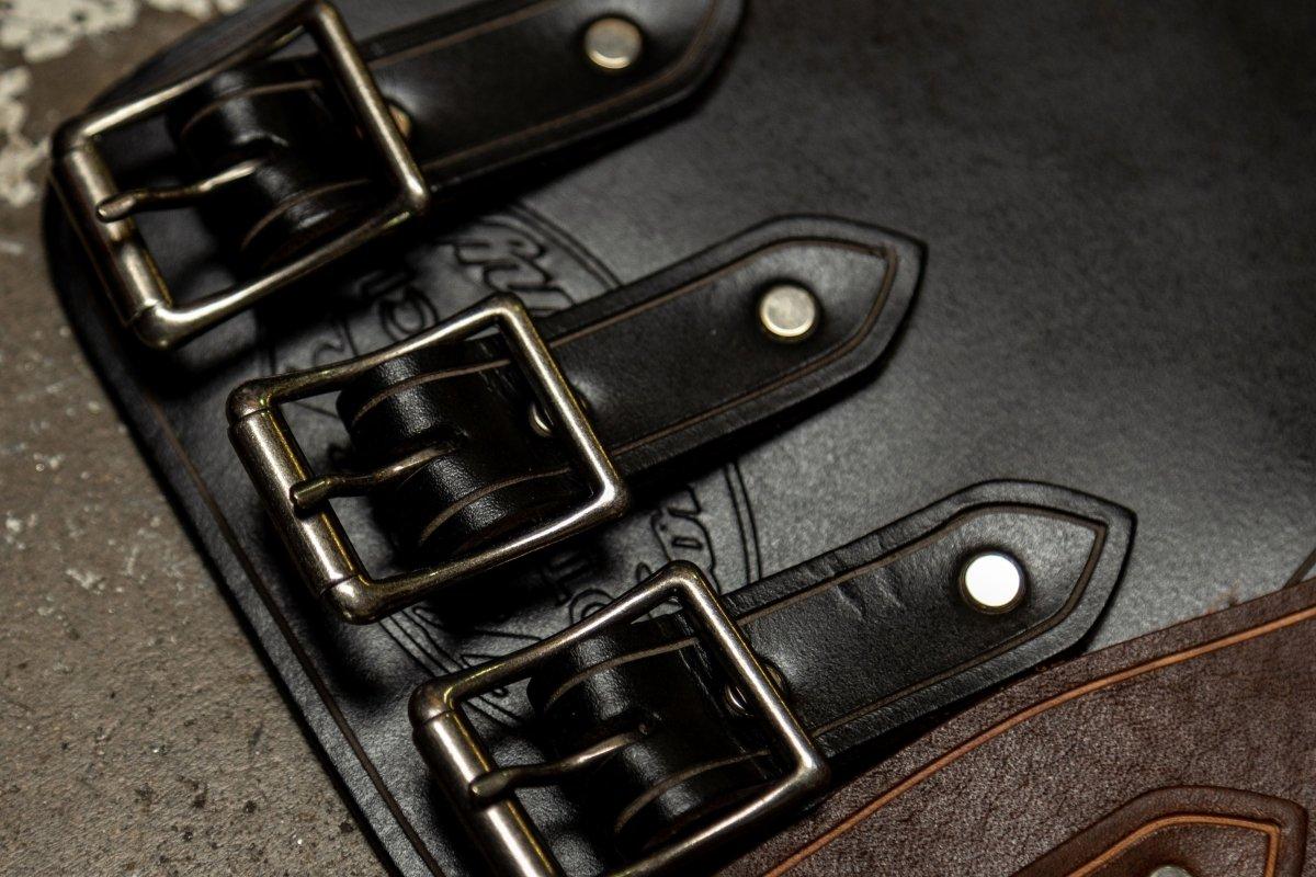 Real Leather Waist Belt (Heavy Duty Kidney Belt for Bikers – Vintage Style Waist Band)