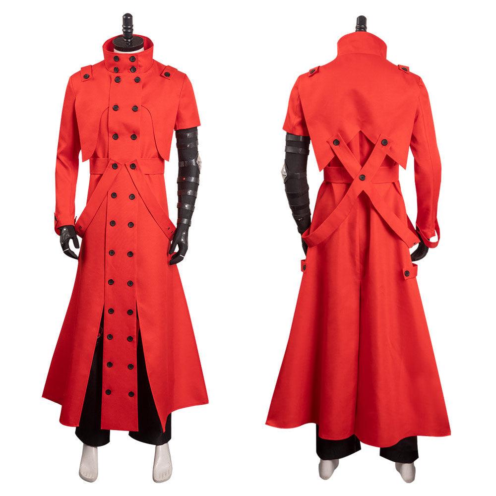 Red Leather Overcoat Cosplay Full Suit (Halloween / Costume Long Coat Outfit)