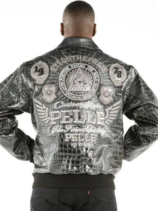 Pelle Pelle Eye On The Prize Gray Leather Jacket