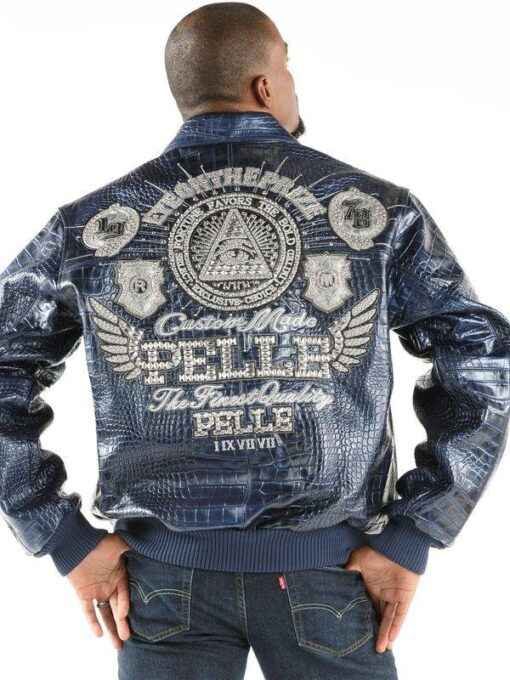 Pelle Pelle Eye On The Prize Blue Leather Jacket