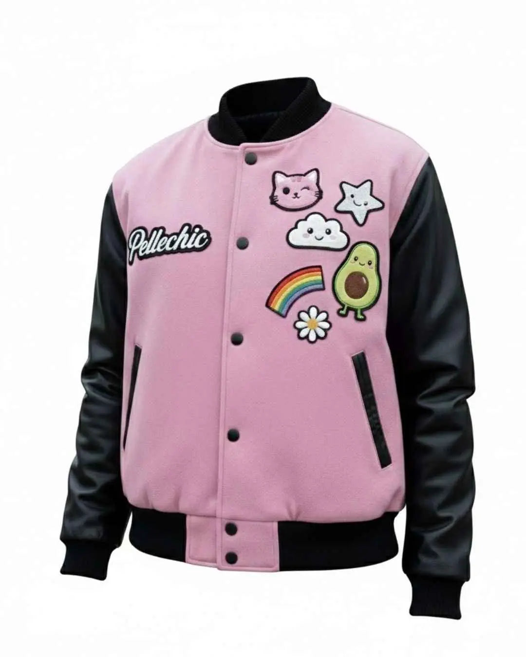 Pink Pop Cartoon Varsity Jacket