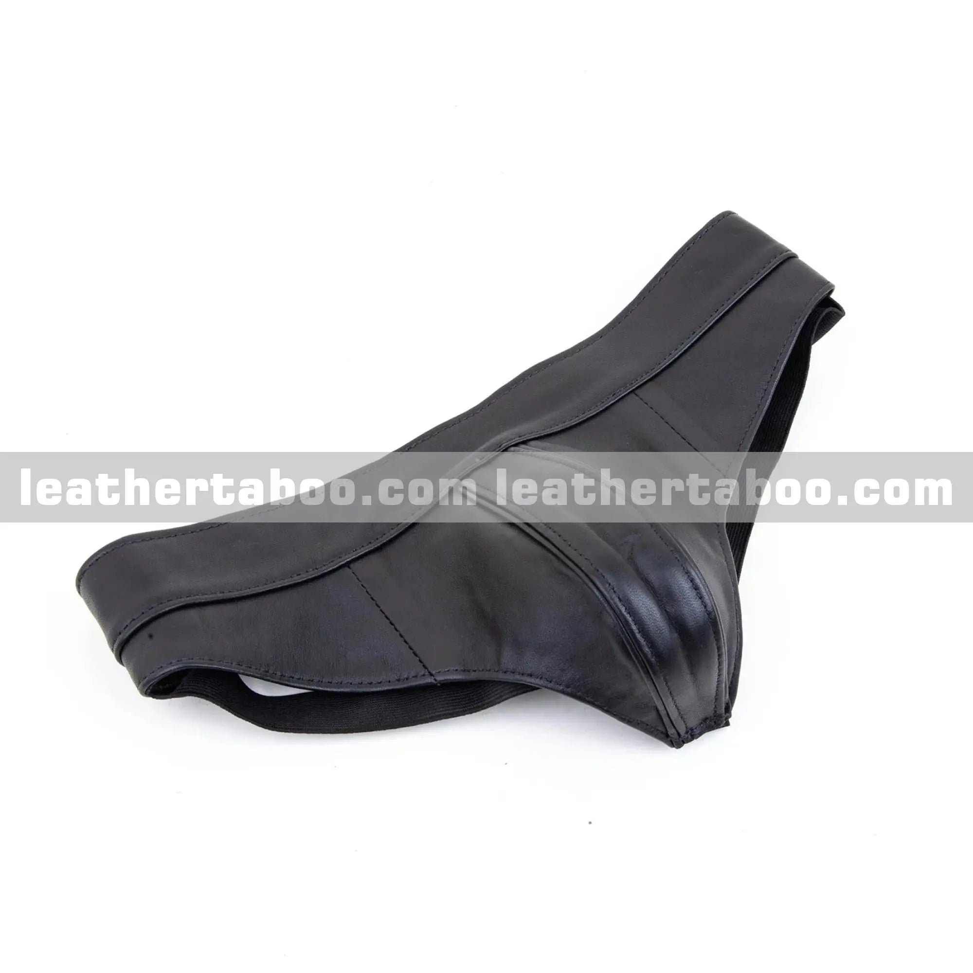 Men's Premium Black Leather Jockstrap - Stylish and Durable Design
