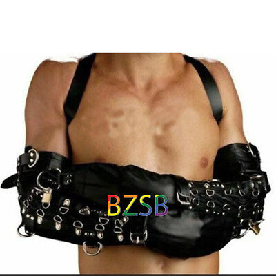Real Genuine Black Leather Hand Binder For Adult Play, Cosplay & Role Play