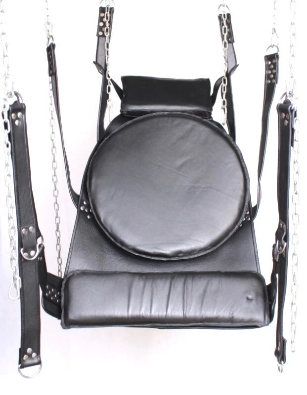 Heavy Duty Sex Swing Genuine Leather Hanging Sling Swing BDSM Adult Playroom leathertaboo.com