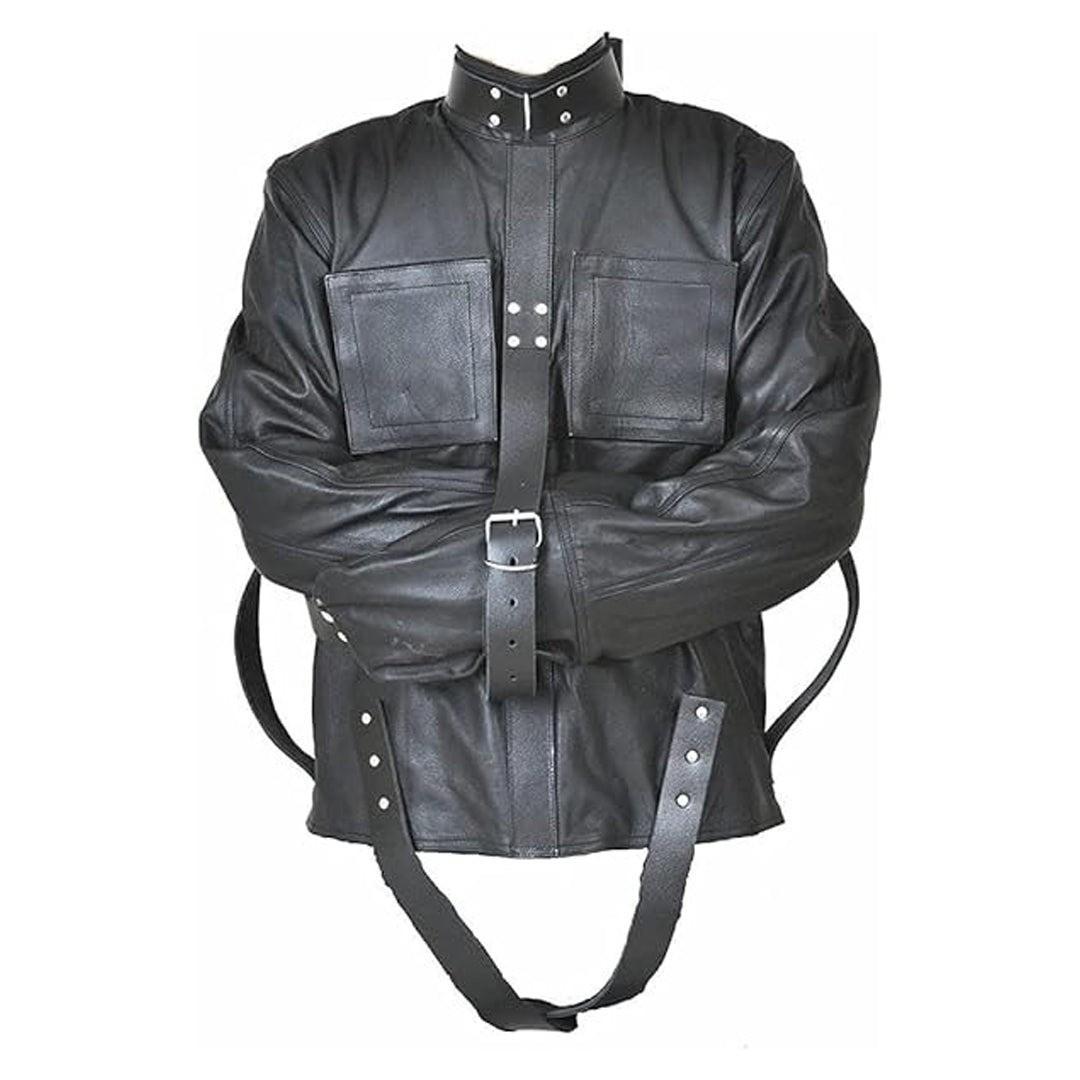 Real Leather Heavy Duty Bondage Straitjacket - Clubwear Adjustable Straight Jacket