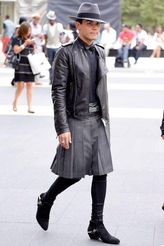 Unisex Fashion Leather Skirt