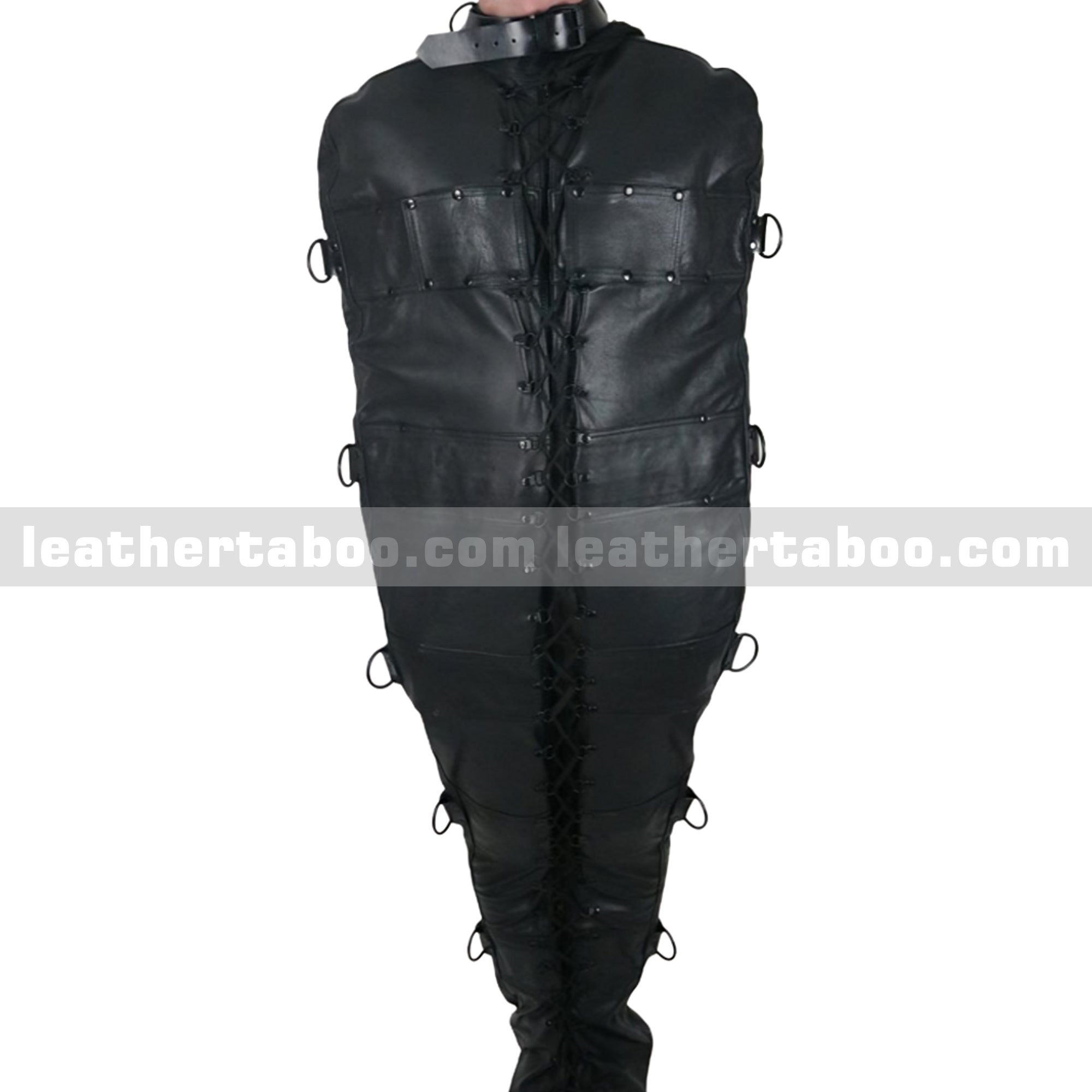 Handmade-Leather-Sleepsack-Bondage-with-Laces leather taboo