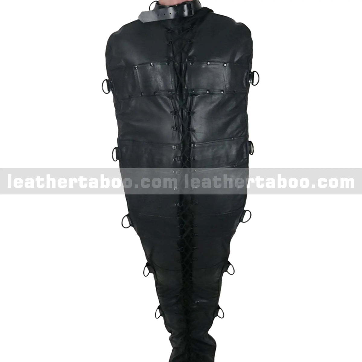 Handmade-Leather-Sleepsack-Bondage-with-Laces leather taboo