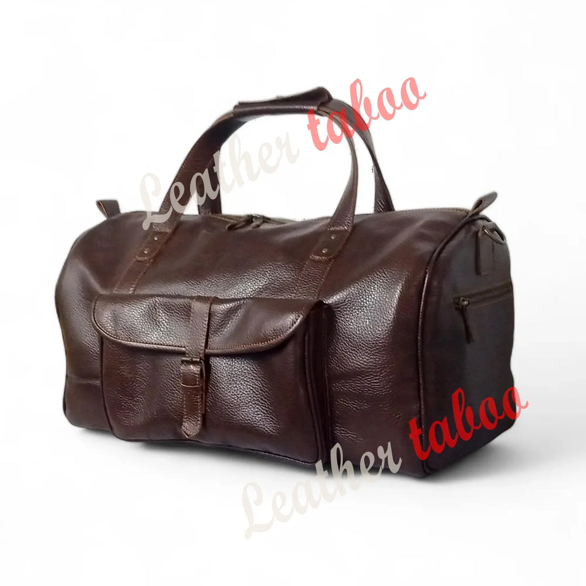 Premium Brown Leather Duffle Bag – Travel &amp; Gym Bag | Leathertaboo.com - leather taboo