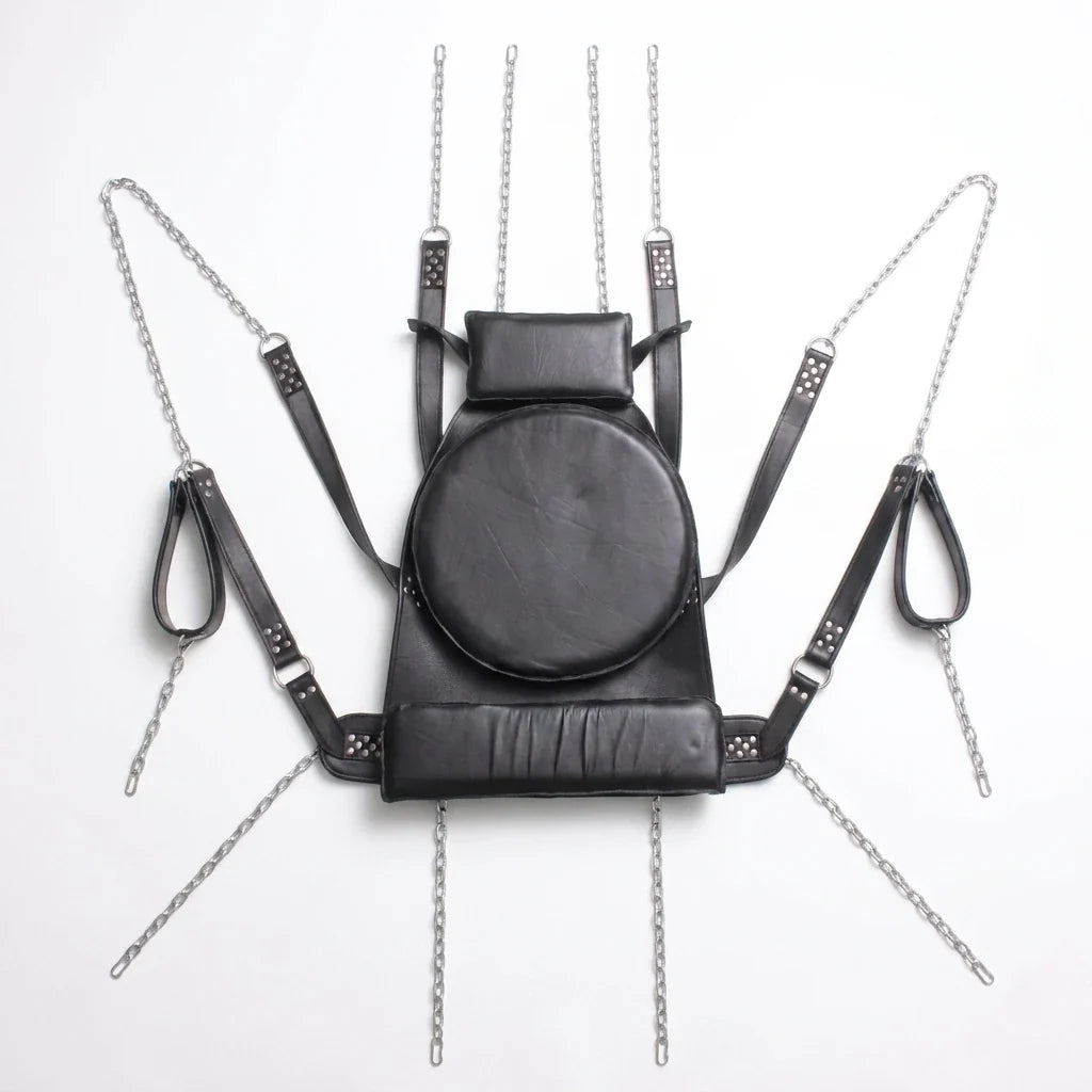 Black Genuine Leather Bondage Sex Sling