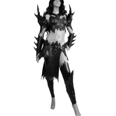 Real Cowhide Leather Elf Warrior Armor Dress – Celtic Viking LARP Fantasy Costume