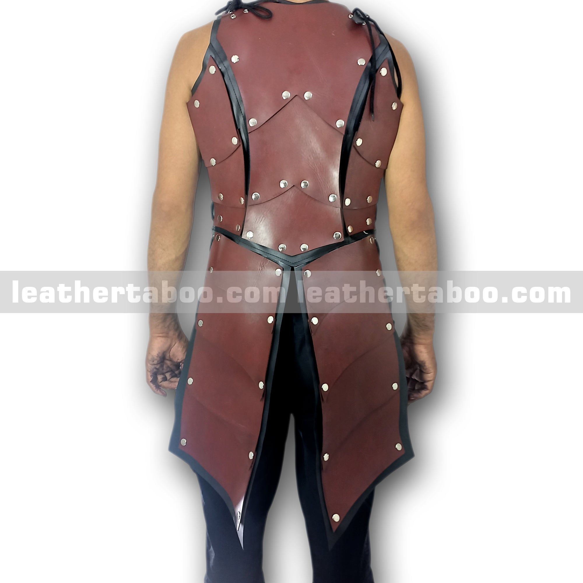 Medieval Style Leather Chest Armor for Men with Adjustable Buckle Straps and Rivet Details