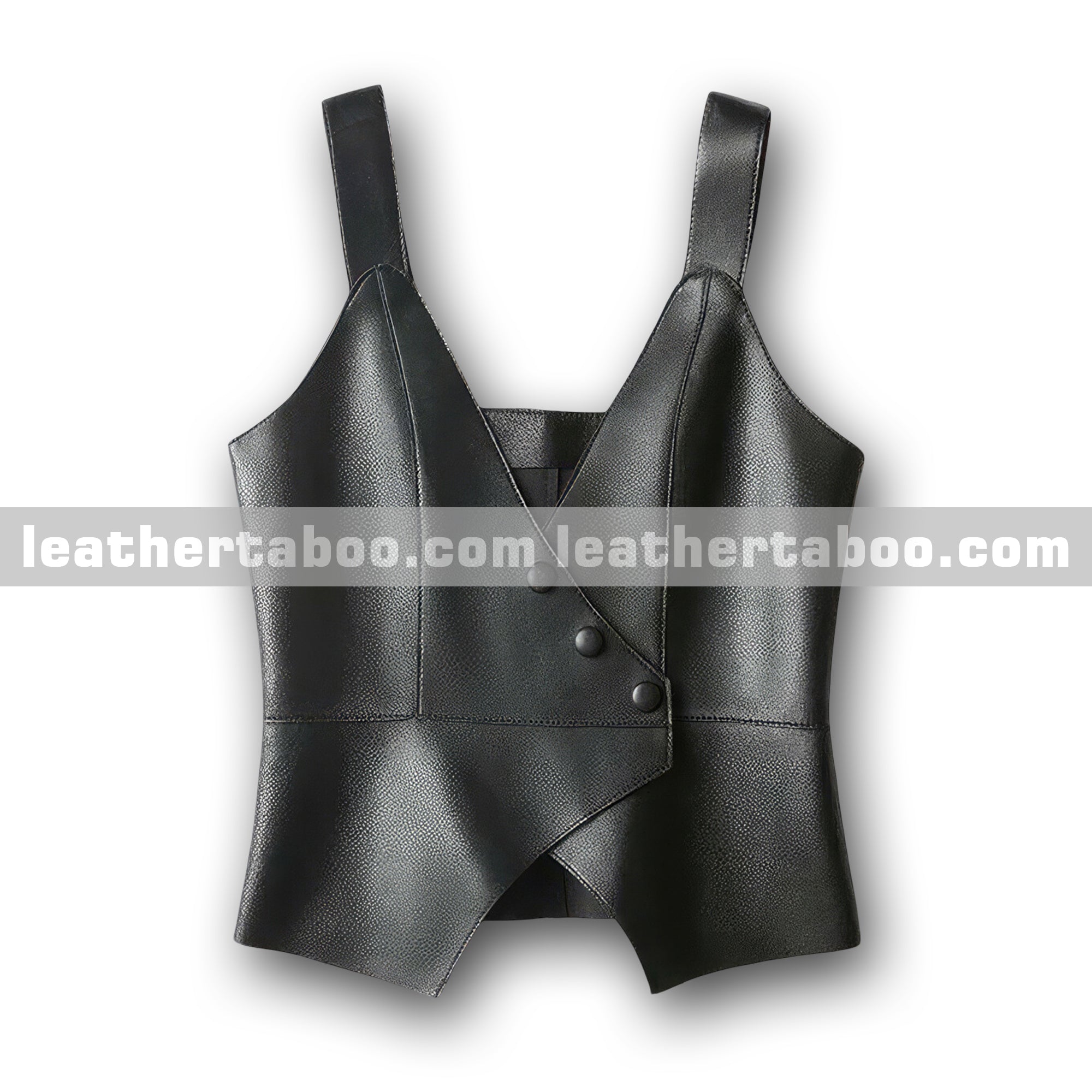 Women’s Black Cowhide Leather Crop Vest – Korean Style Streetwear Sleeveless Jacket, Party Outfit Fashion Outerwear