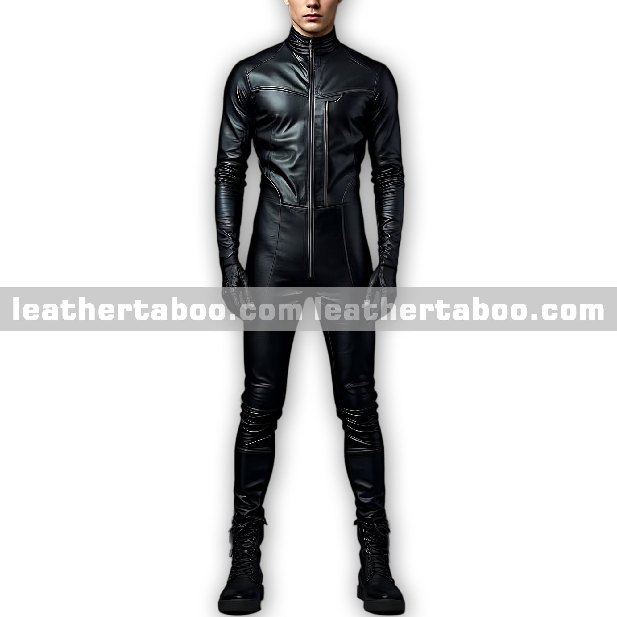 Men’s Premium Leather Jumpsuit | Black Sheepskin One Piece with Streamlined and Stylish Design
