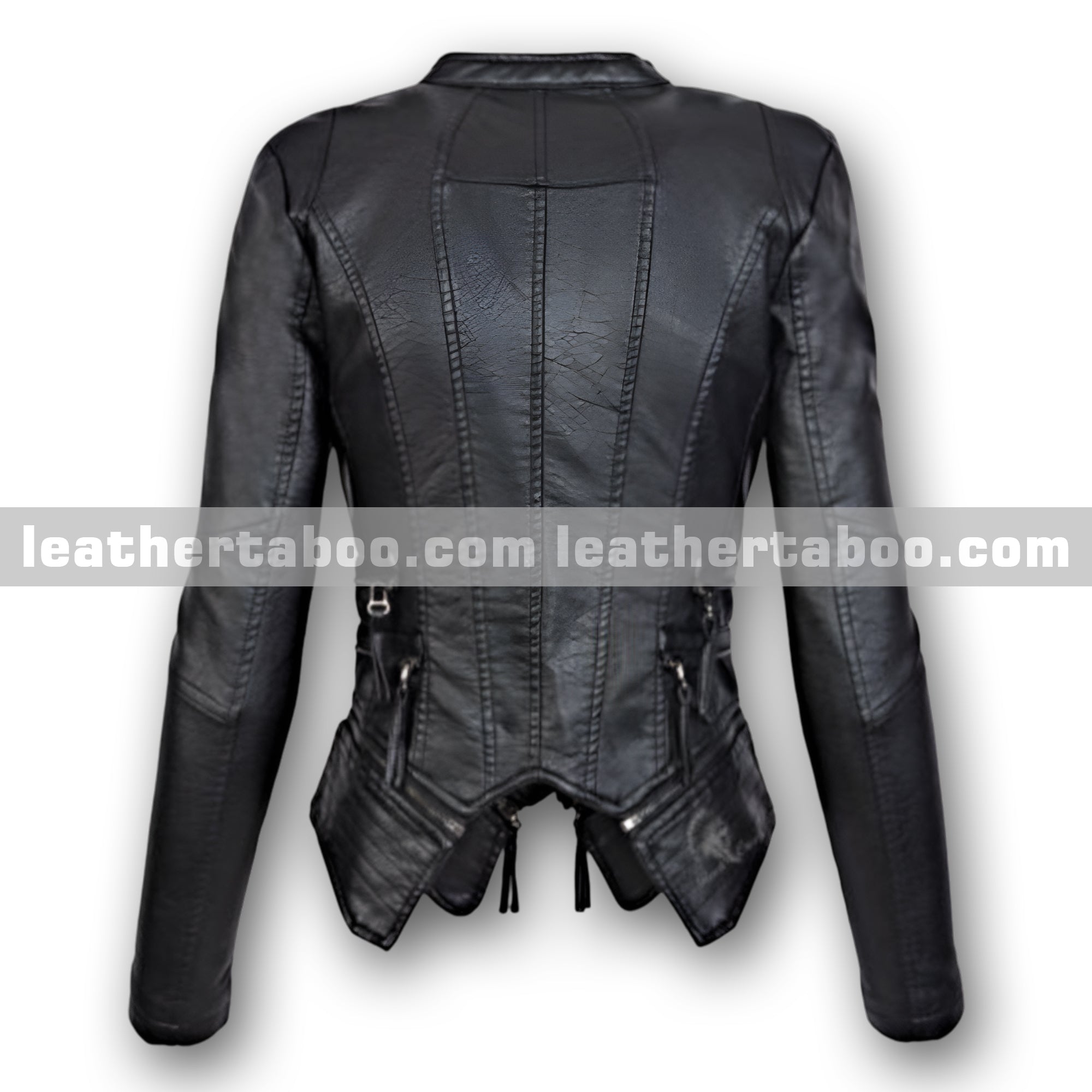 Premium Sheepskin Leather Jacket for Women | Black Slim Fit Moto Style Zip Up Outerwear - Leather taboo