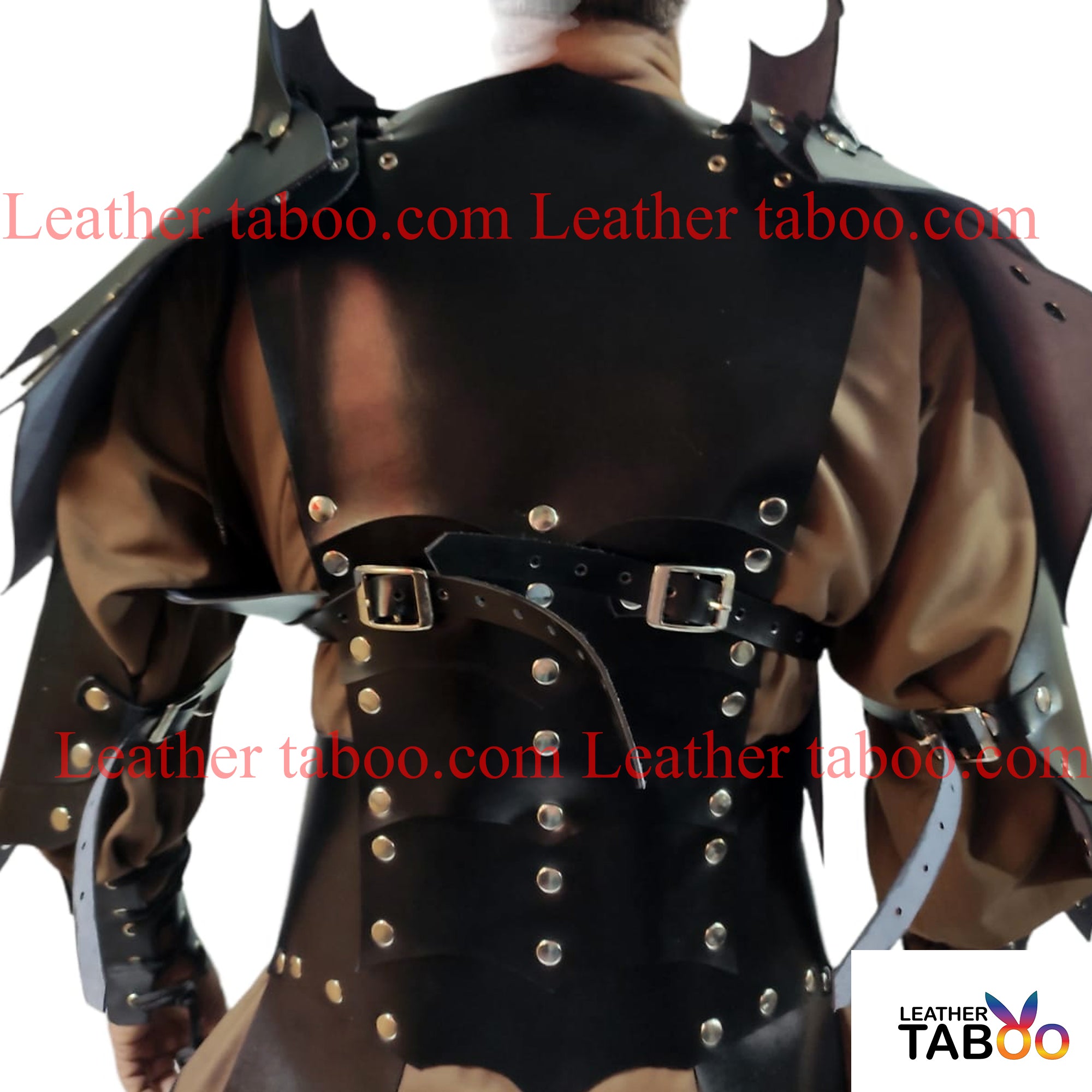 Mens Black Leather Armor LARP Medieval  Warrior Armor leathertaboo.com