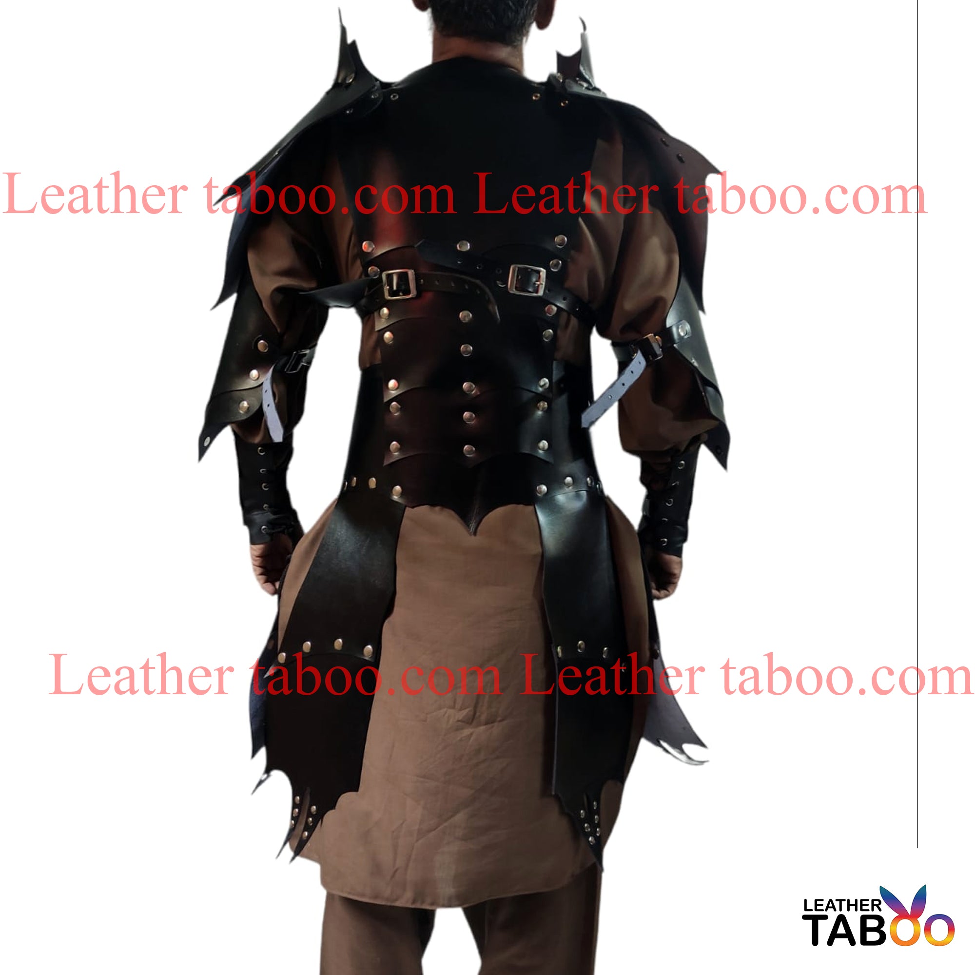 Mens Black Leather Armor LARP Medieval  Warrior Armor leathertaboo.com