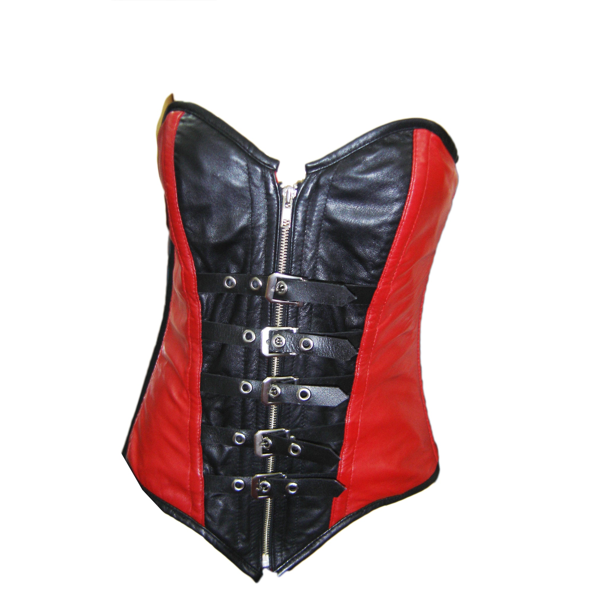 PlayGirl Genuine Sheep Leather Steel Boning Corset in Black Handmade Real Leather Corset Gift For Her