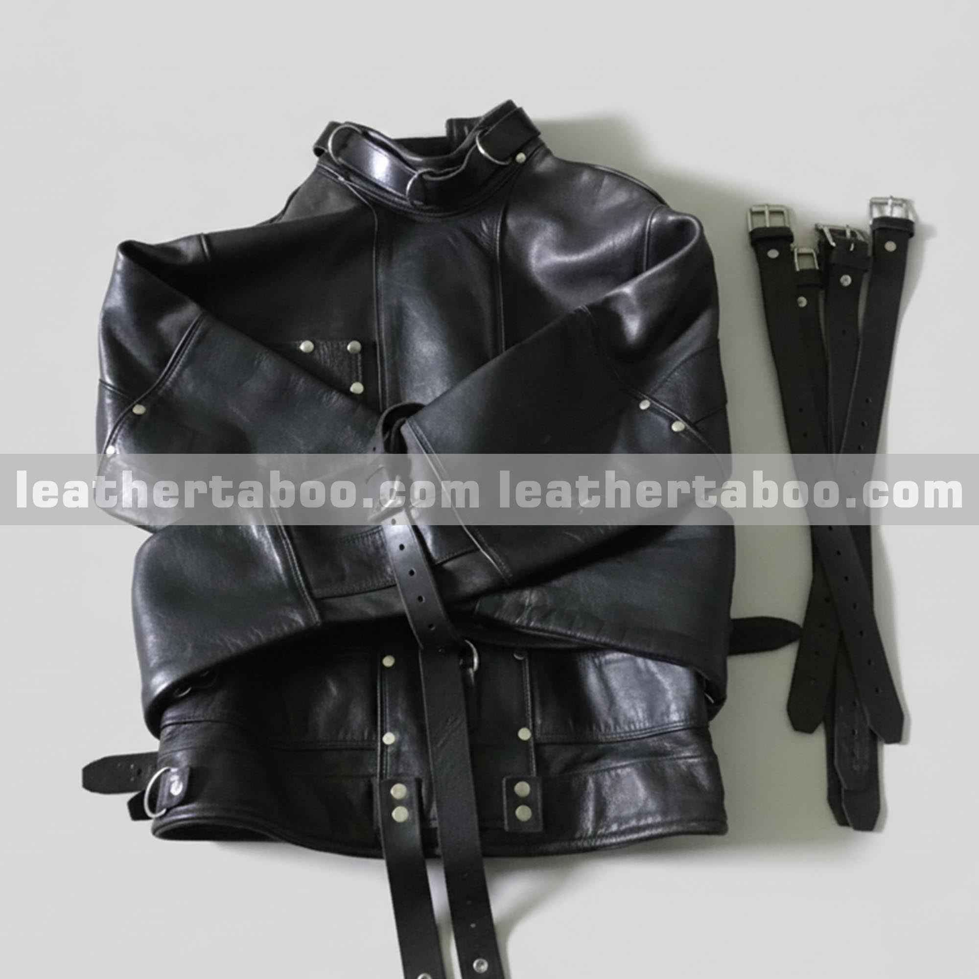 Real Black Cow Leather Straight Jacket Heavy Duty Leather Straitjacket (Copy)