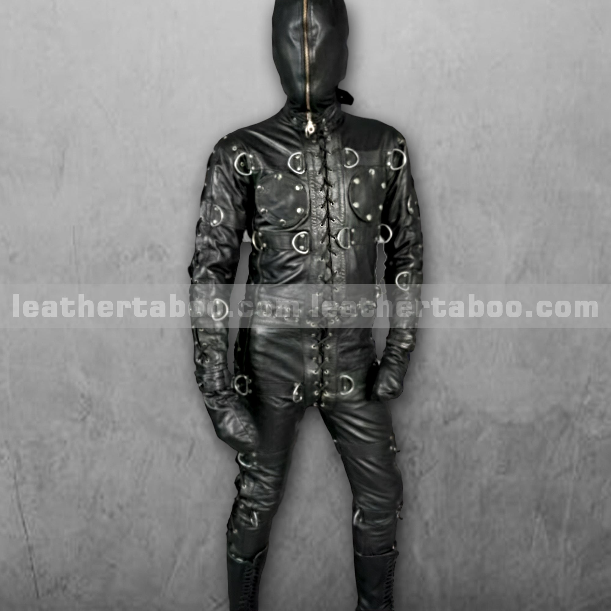 Full-Body Leather Catsuit | Bondage Fetish Suit | Gothic BDSM Outfit | Handmade Alternative Fashion | Cowhide Leather Costume