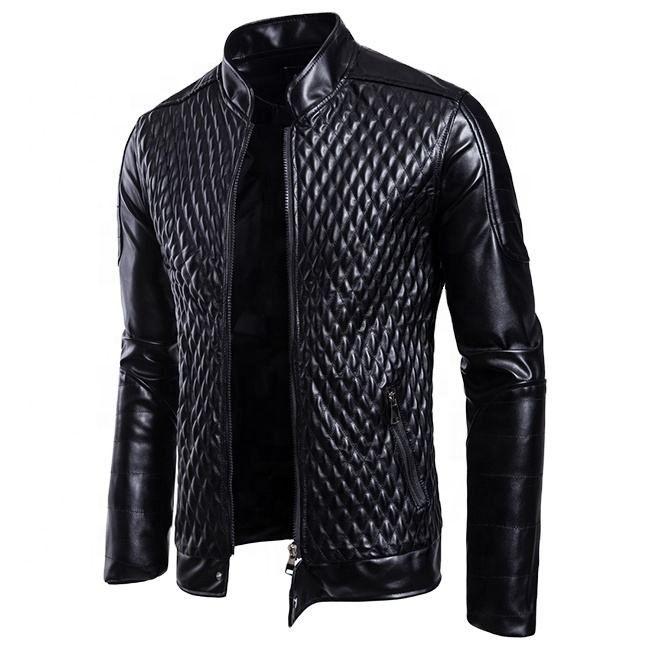 Men's Quilted Genuine Soft Padded Leather Jacket - Outdoor Casual Leather Jacket