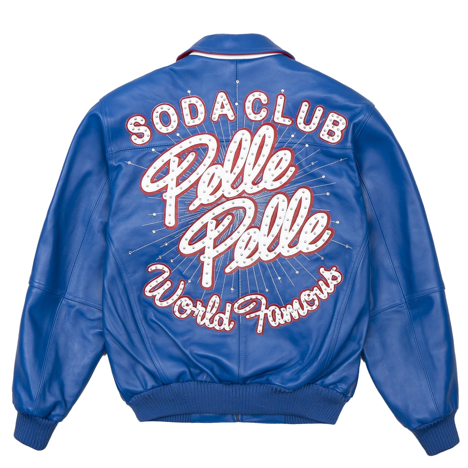 Men’s Pelle Pelle Blue Premium Cowhide Leather Jacket – Designer Outerwear
