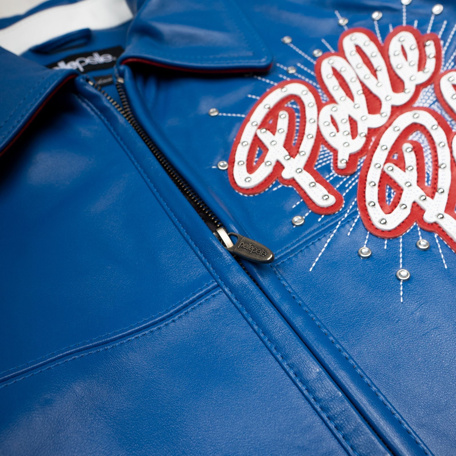 Men’s Pelle Pelle Blue Premium Cowhide Leather Jacket – Designer Outerwear