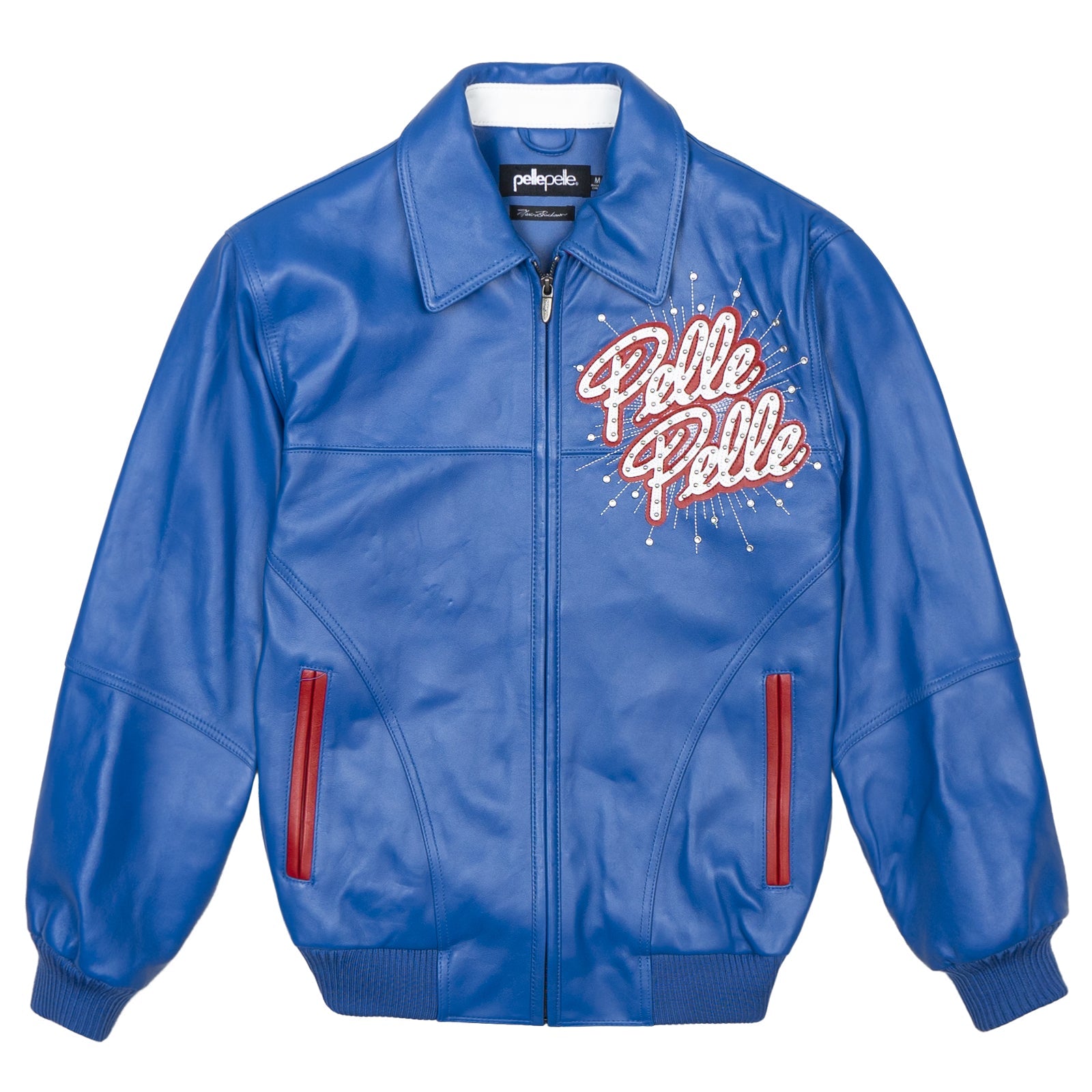 Men’s Pelle Pelle Blue Premium Cowhide Leather Jacket – Designer Outerwear