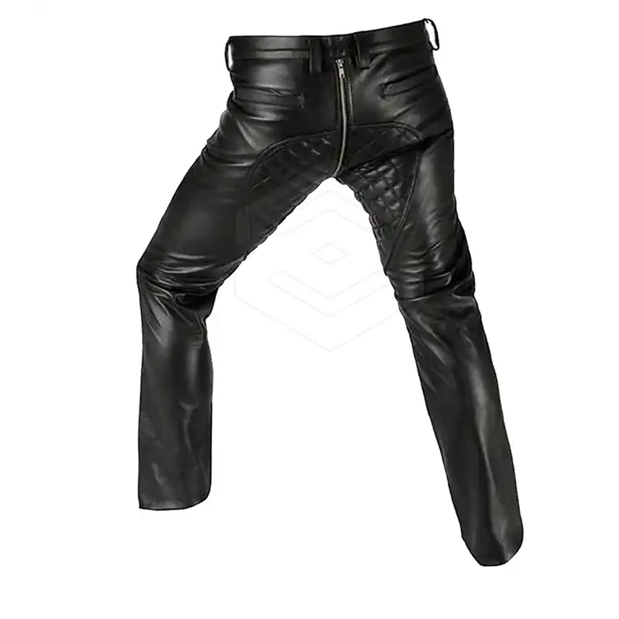 Men's Real Leather Pant Punk Kink Jeans Trousers BLUFF Pants Bikers Breeches Plan Cow Leather