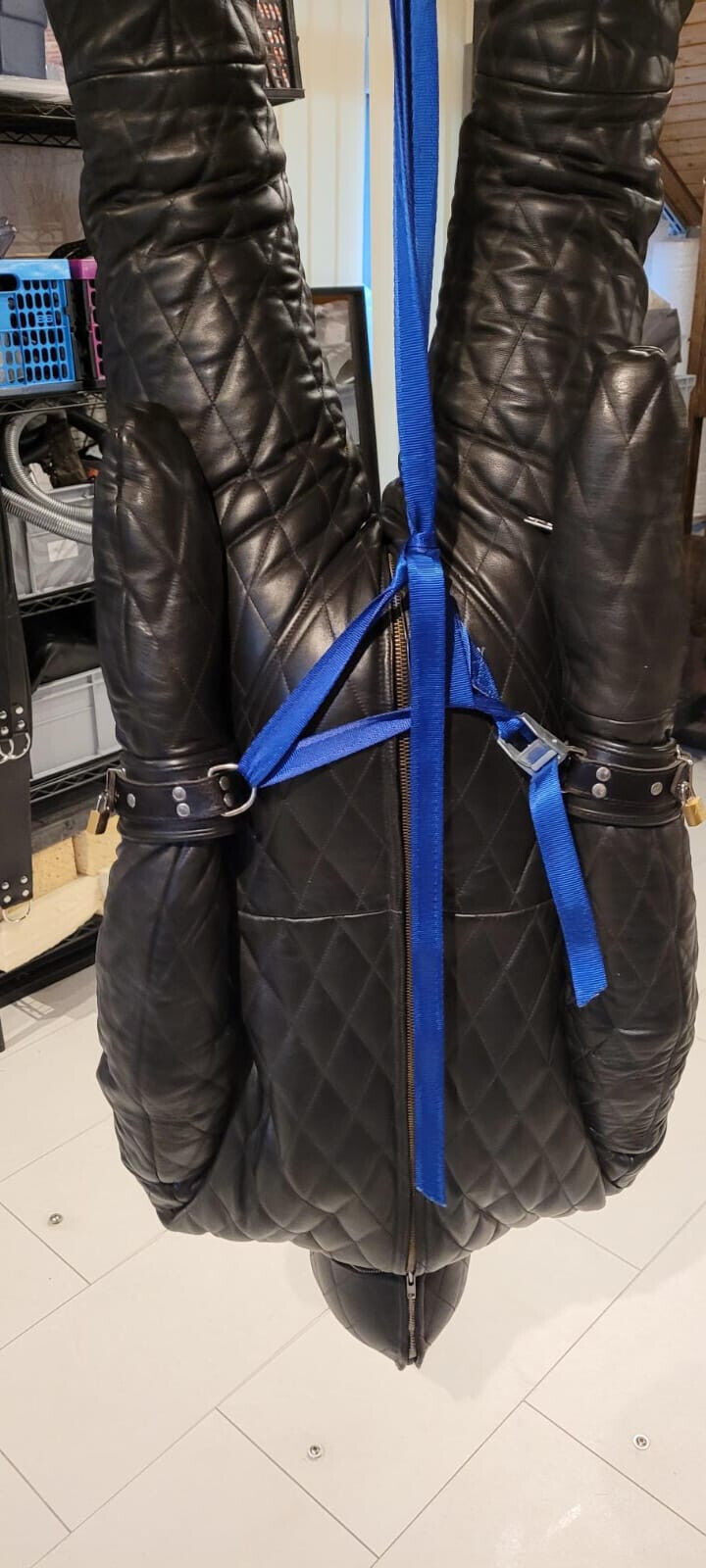 Pure Bondage Suit padding Jump suit bdsm real leather bandage suit mreitress