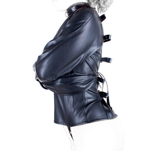 Real Leather Heavy Duty bondage Straitjacket Clubwear Straight Jacket Adjustable