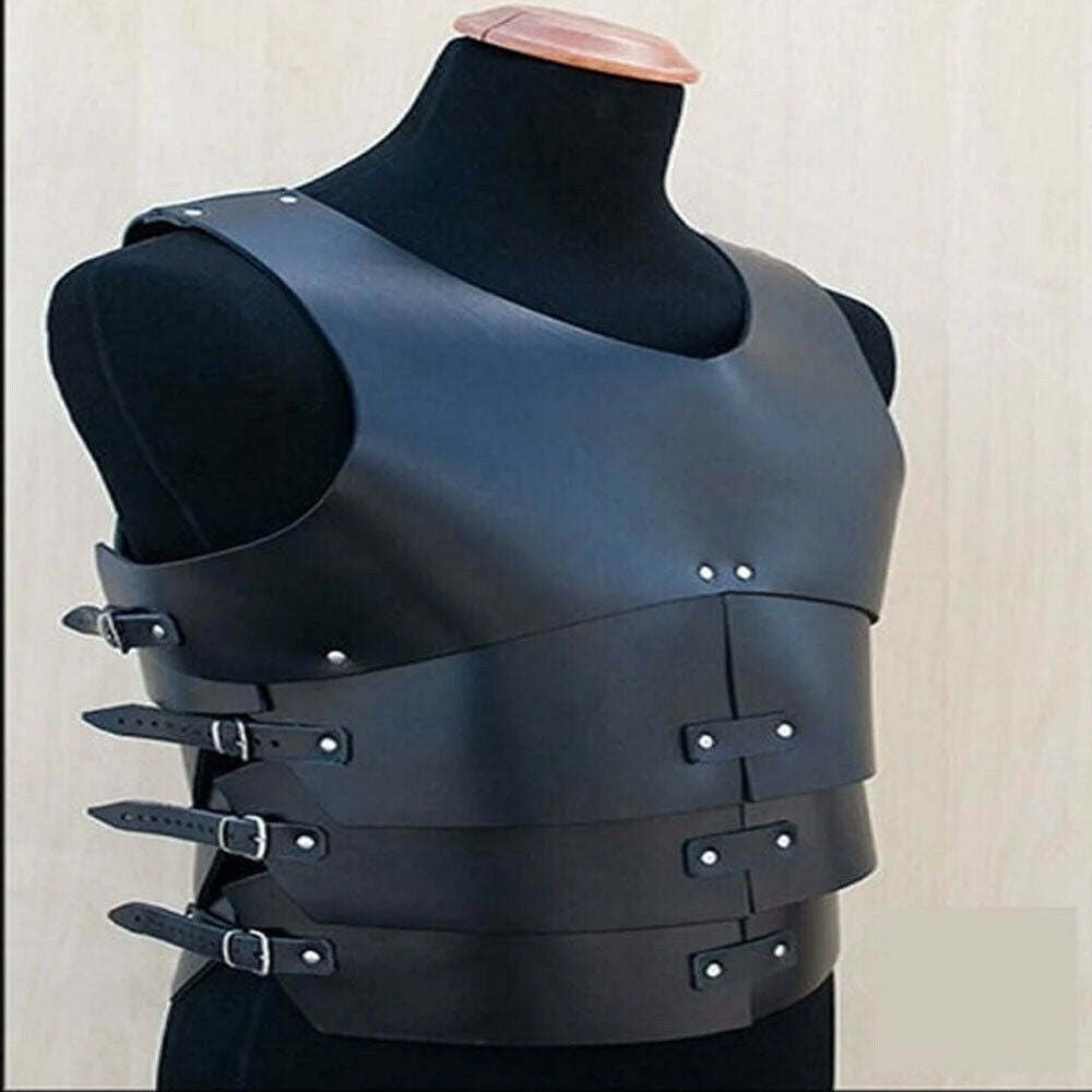 Men Leather Cuirass Armor Medieval Roman Costume Breastplate Bracer LARP Cosplay