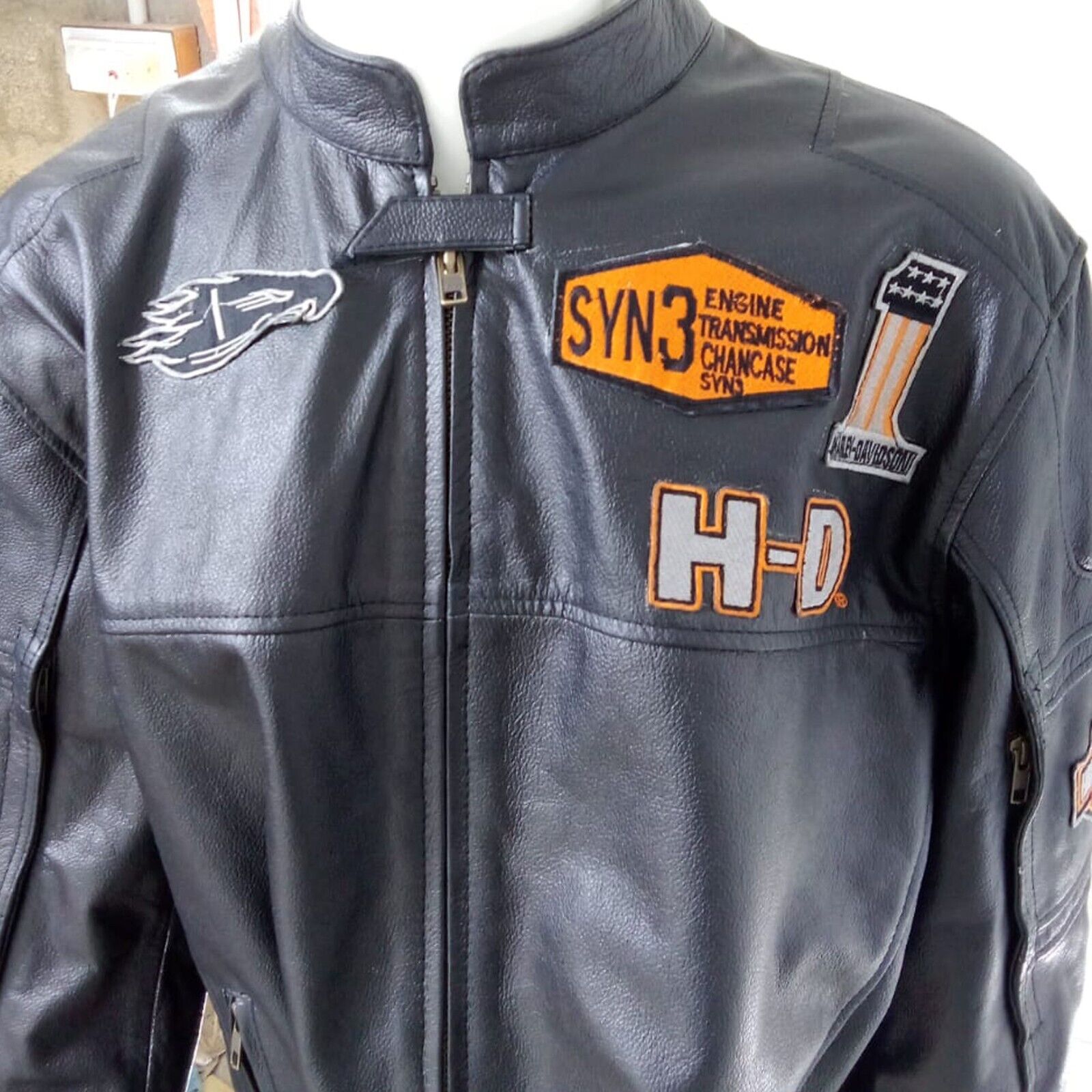 Men Genuine Leather Jacket Harley Davidson Motorcycle Biker Cafe Racer Jacket SM