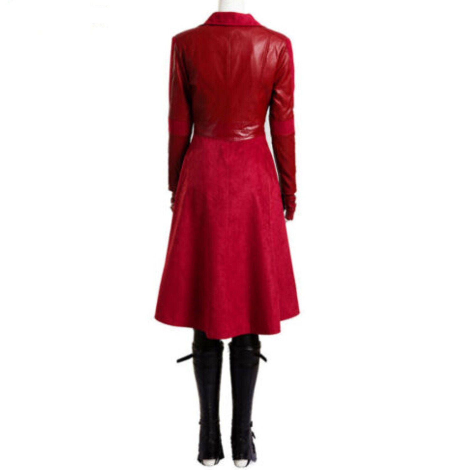 Red leather Overcoat Cosplay Full Suit Leather Halloween Costume Long costume