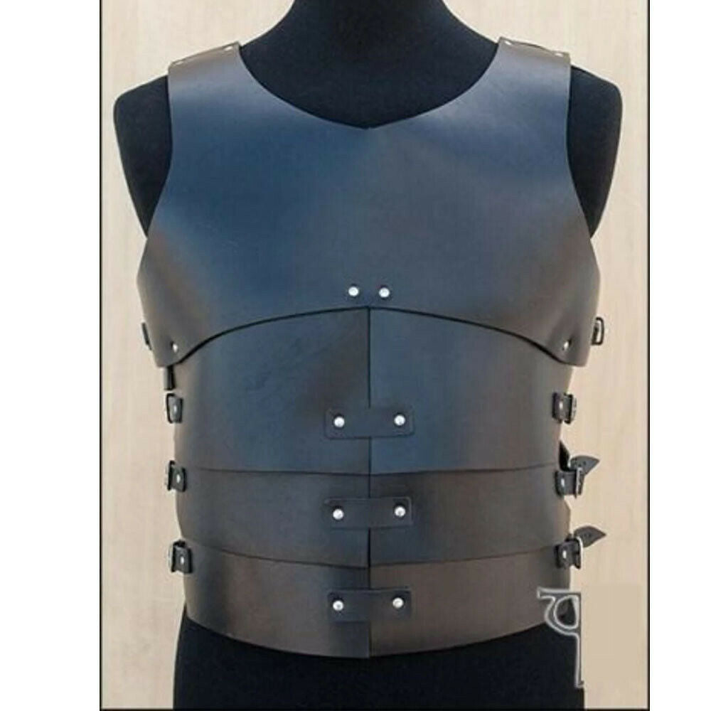 Men Leather Cuirass Armor Medieval Roman Costume Breastplate Bracer LARP Cosplay