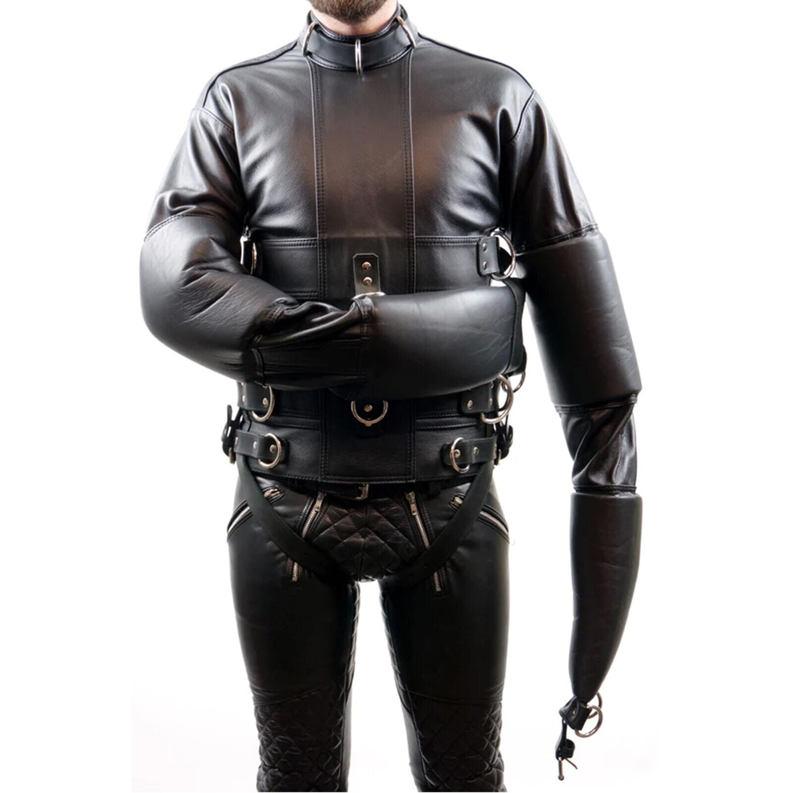 Original Cowhide Leather Bondage StraitJacket BDSM