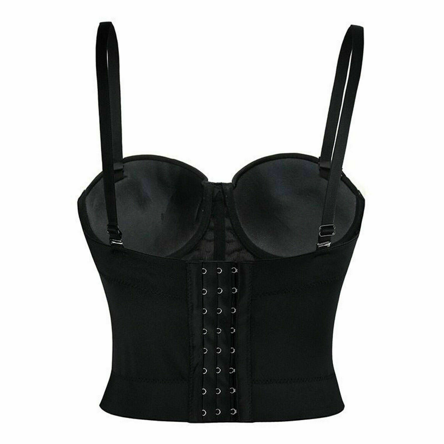 Sexy Fashion Women Bustier Push Bra Crop Top Tank Blouse Leather Bralette Vest