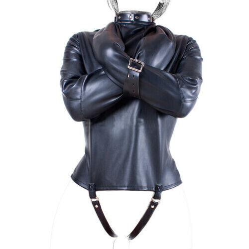 Real Leather Heavy Duty bondage Straitjacket Clubwear Straight Jacket Adjustable