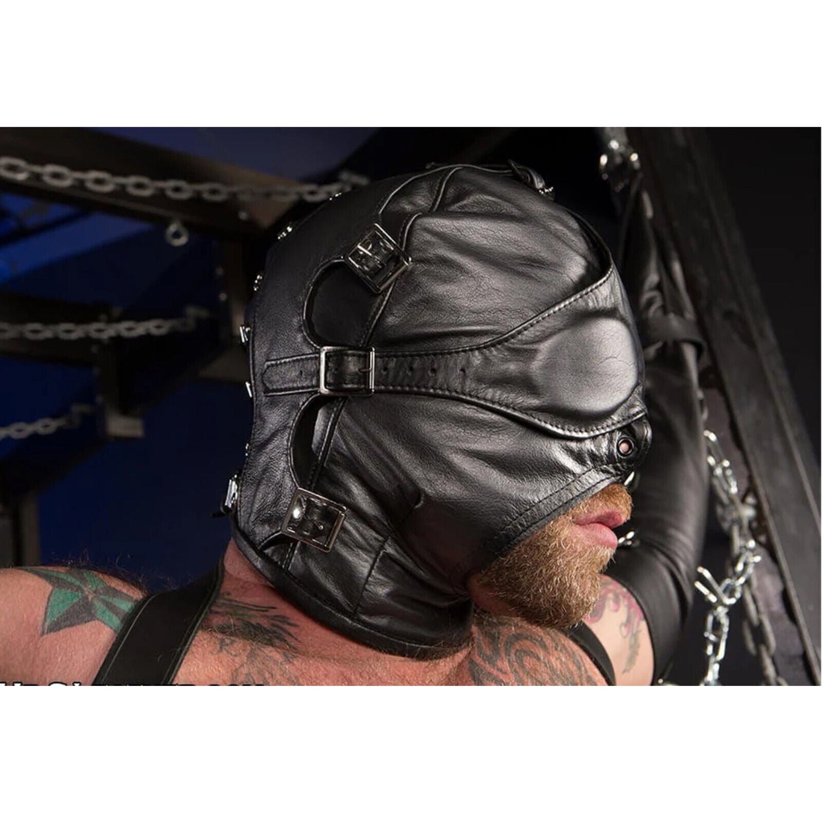 Bdsm Head Harness | Leather Hood Bondage| Head Restraints With Mouth Piece and B