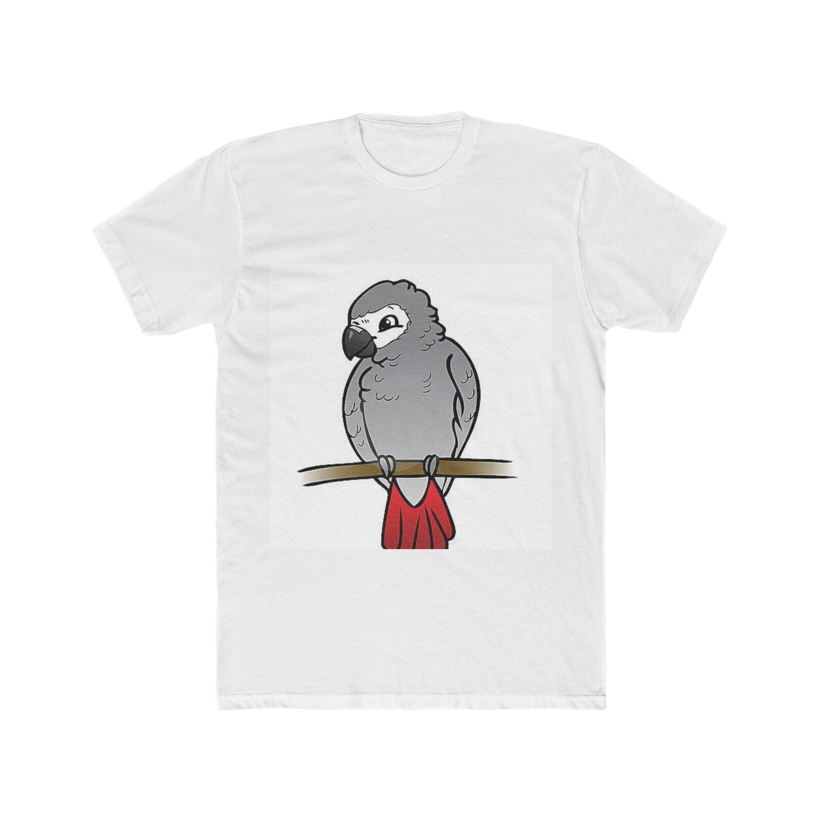 Men's Cotton Crew Tee Gray Parrot T-Shirt