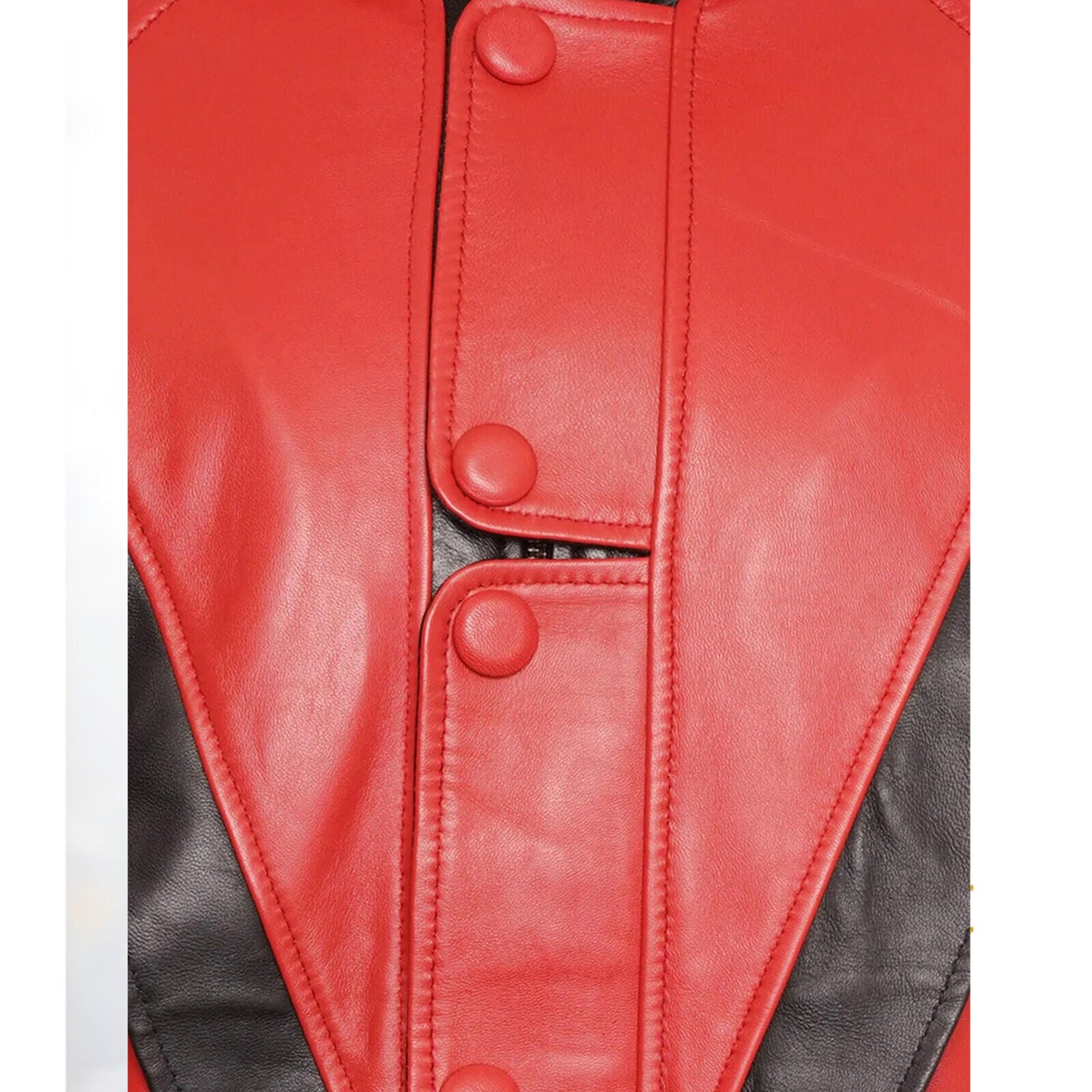 Michael Jackson Red Military Real Leather Jacket