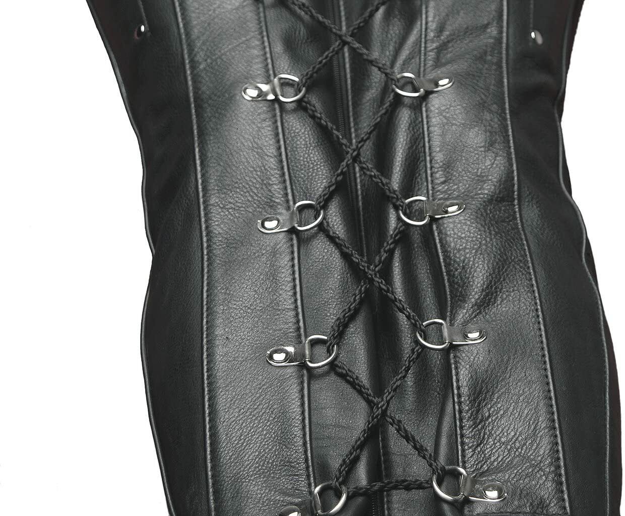 Leather Bondage SleepSack BDSM Restraint Bag Leather Sex Bodysuit Fetish Bodybag